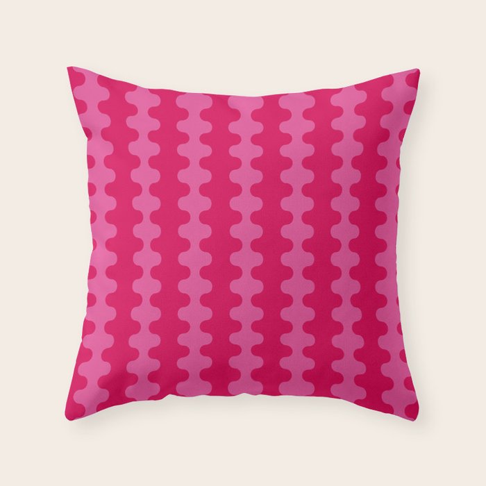 Hot Pink Ogee A-Go-Go Vivid Retro Pop Pattern Throw Pillow Gallery Image 6