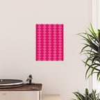 Hot Pink Ogee A-Go-Go Vivid Retro Pop Pattern Poster Gallery Image 2