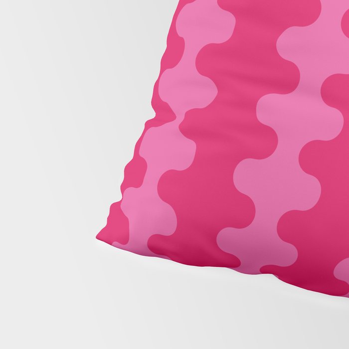 Hot Pink Ogee A-Go-Go Vivid Retro Pop Pattern Pillow Sham Gallery Image 4