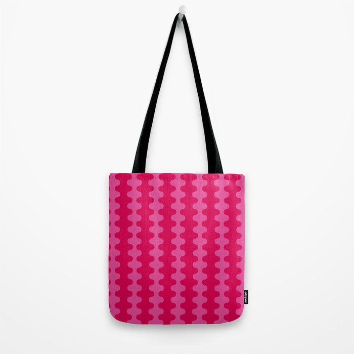 Hot Pink Ogee A-Go-Go Vivid Retro Pop Pattern Tote Bag Gallery Image 2