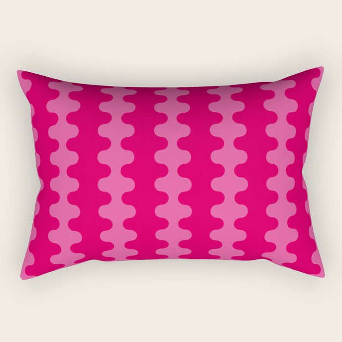 Hot Pink Ogee A-Go-Go Vivid Retro Pop Pattern Rectangular Pillow Gallery Image 2