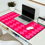 Hot Pink Ogee A-Go-Go Vivid Retro Pop Pattern Desk Mat Gallery Image 2