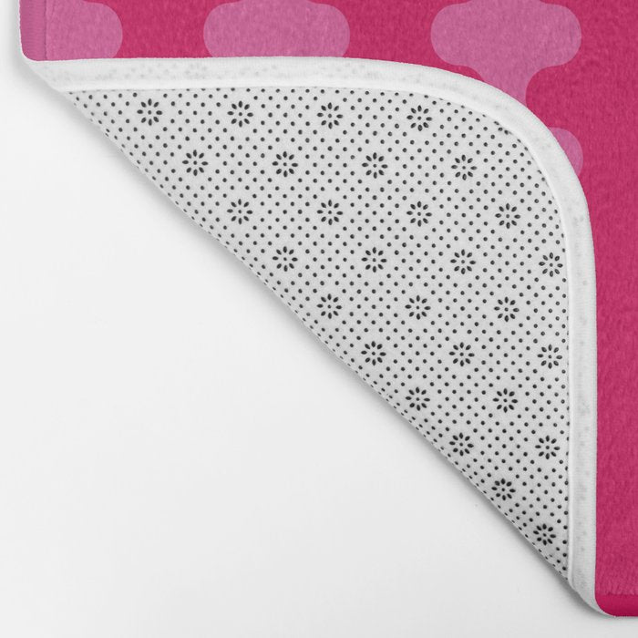 Hot Pink Ogee A-Go-Go Vivid Retro Pop Pattern Bath Mat Gallery Image 2