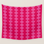 Hot Pink Ogee A-Go-Go Vivid Retro Pop Pattern Wall Tapestry Gallery Image 4