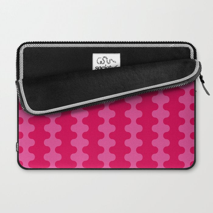 Hot Pink Ogee A-Go-Go Vivid Retro Pop Pattern Laptop Sleeve Gallery Image 2