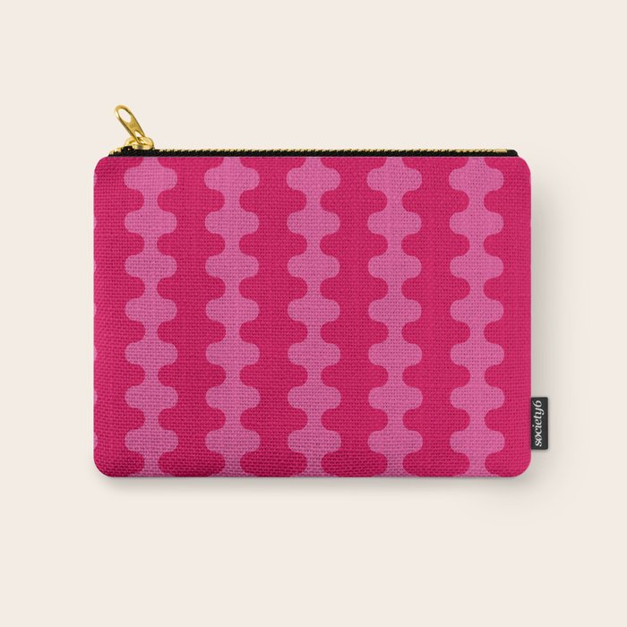 Hot Pink Ogee A-Go-Go Vivid Retro Pop Pattern Carry All Pouch Gallery Image 1