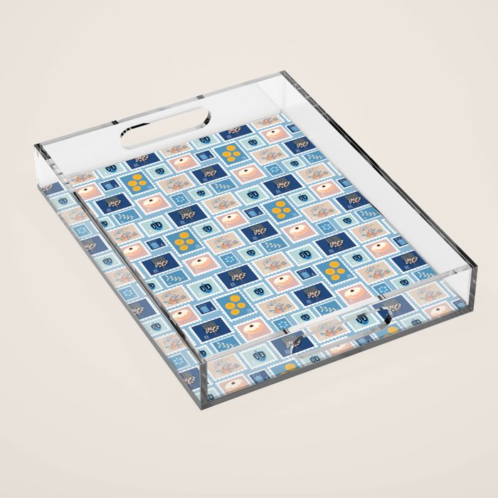Hanukkah Stamps Acrylic Tray Gallery Image 1