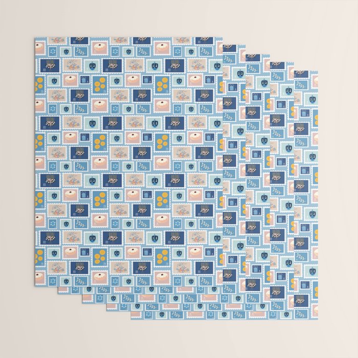 Hanukkah Stamps Wrapping Paper Gallery Image 3