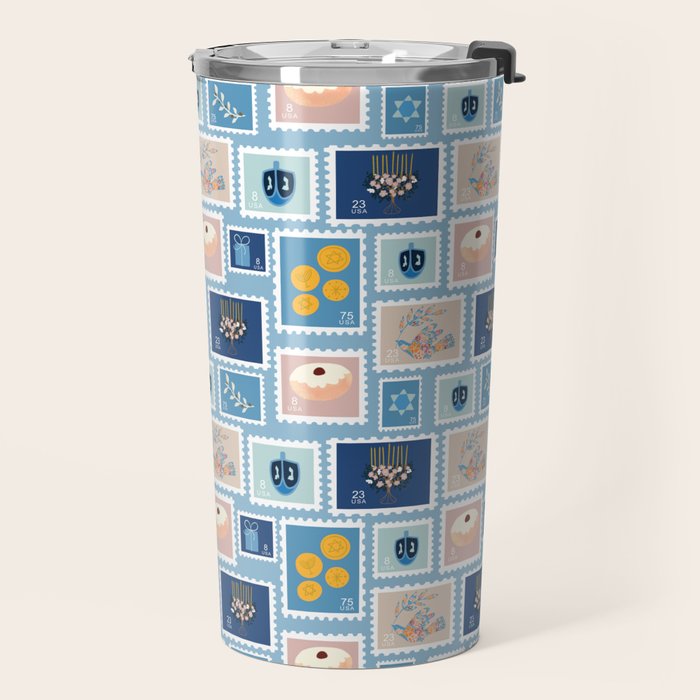 Hanukkah Stamps Travel Mug Gallery Image 2