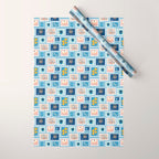 Hanukkah Stamps Wrapping Paper Gallery Image 1