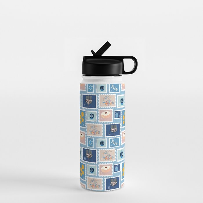 Hanukkah Stamps Water Bottle Gallery Image 1
