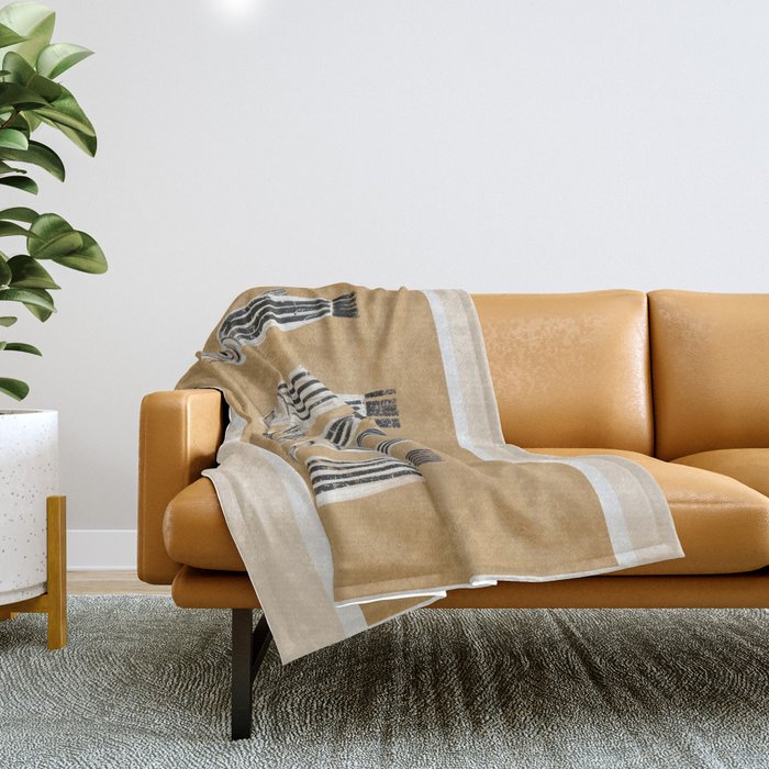 Minimal Fish Study Throw Blanket Gallery Image 1