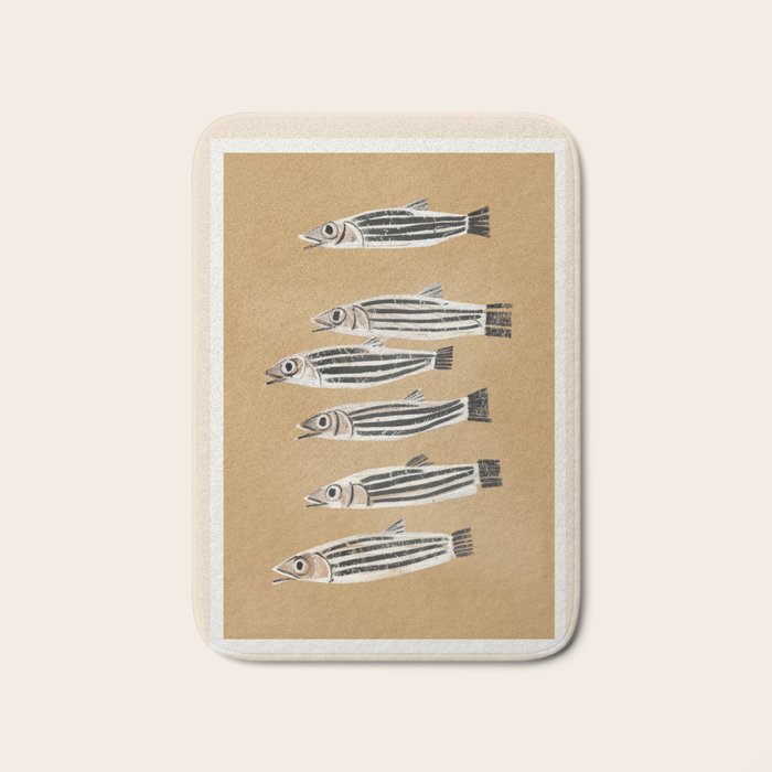 Minimal Fish Study Bath Mat Gallery Image 1