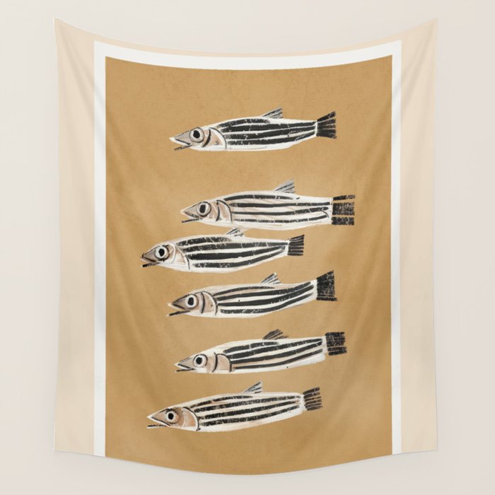Minimal Fish Study Wall Tapestry Gallery Image 4