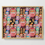 Japanese Tiger Daruma with small Darumas Serving Tray Gallery Image 1