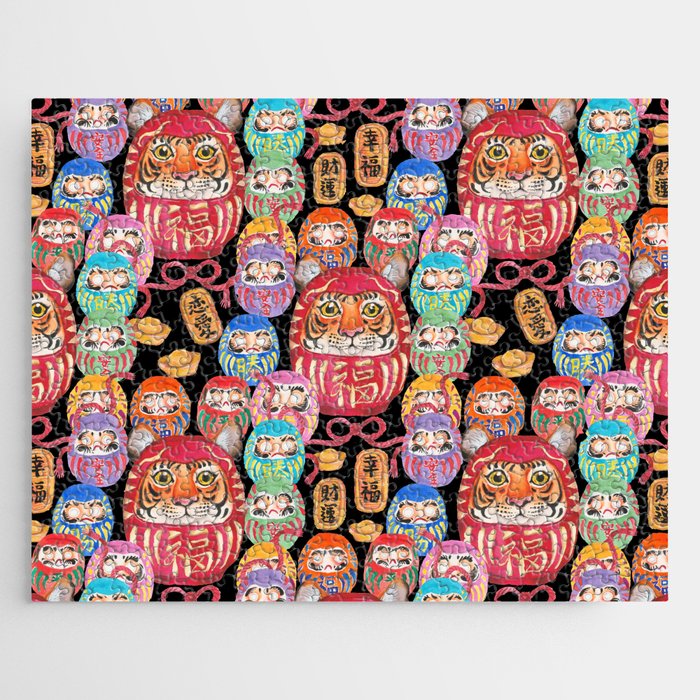 Japanese Tiger Daruma with small Darumas Jigsaw Puzzle Gallery Image 1