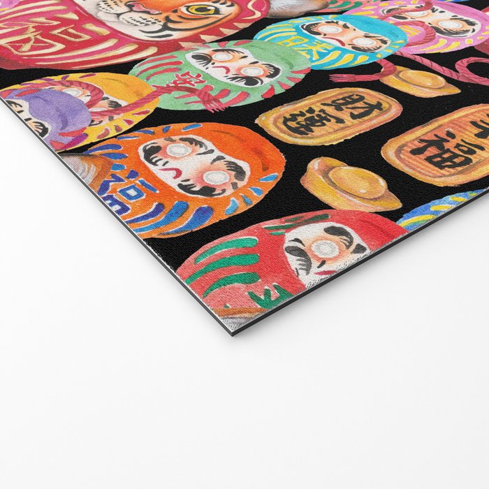 Japanese Tiger Daruma with small Darumas Welcome Mat Gallery Image 2