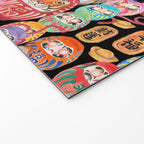 Japanese Tiger Daruma with small Darumas Welcome Mat Gallery Image 2