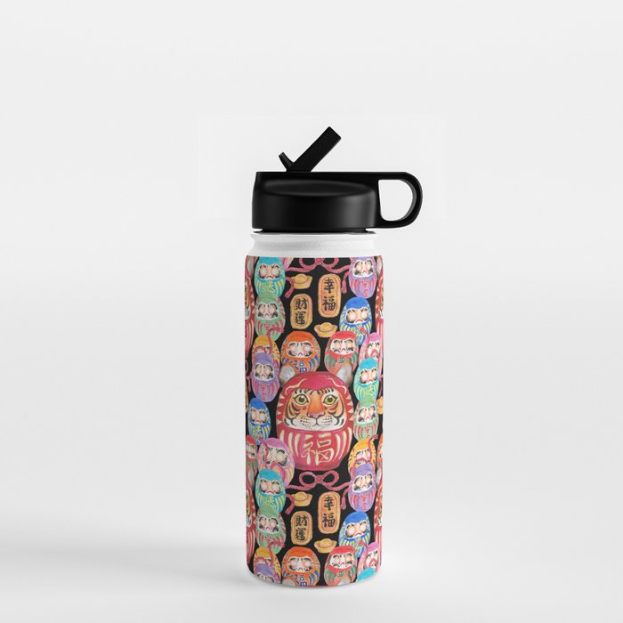 Japanese Tiger Daruma with small Darumas Water Bottle Gallery Image 1