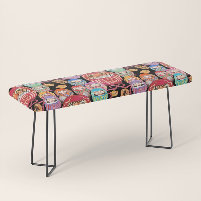 Japanese Tiger Daruma with small Darumas Bench Gallery Image 1