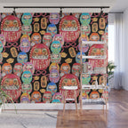 Japanese Tiger Daruma with small Darumas Wall Mural Gallery Image 1