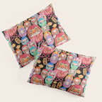 Japanese Tiger Daruma with small Darumas Pillow Sham Gallery Image 3
