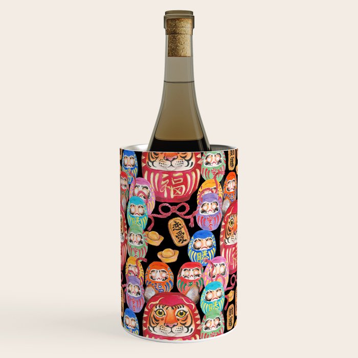 Japanese Tiger Daruma with small Darumas Wine Chiller Gallery Image 3