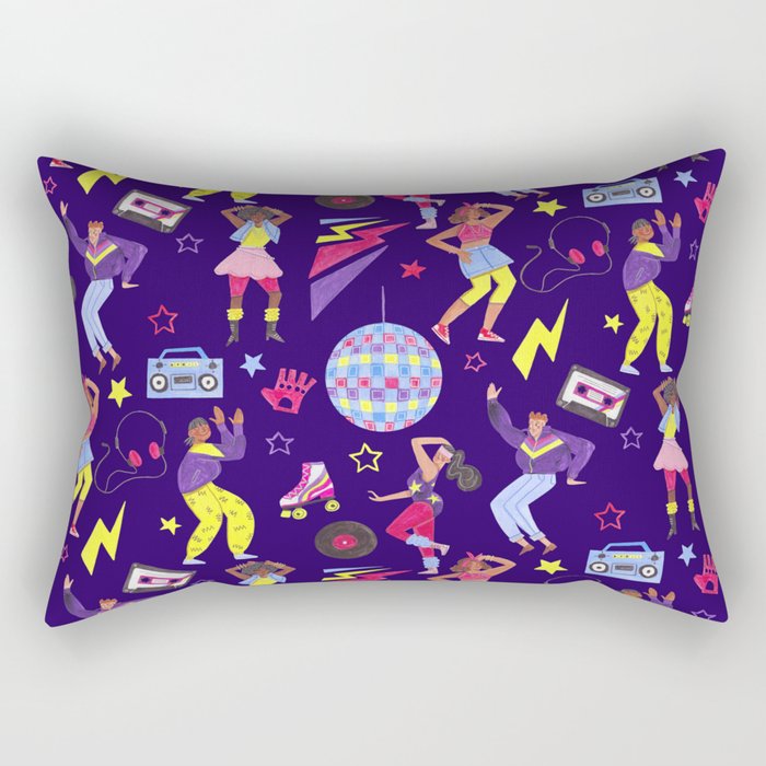 Disco people pattern Rectangular Pillow Gallery Image 1