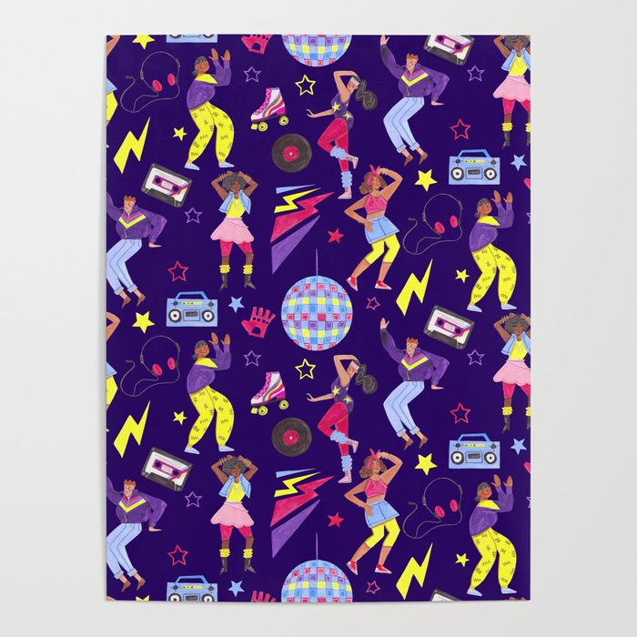 Disco people pattern Poster Gallery Image 1