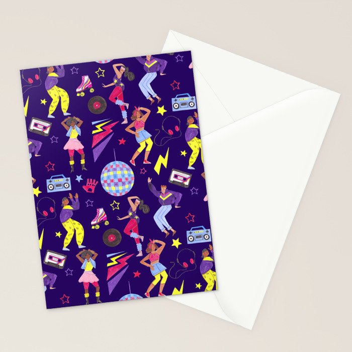 Disco people pattern Stationery Card Gallery Image 2