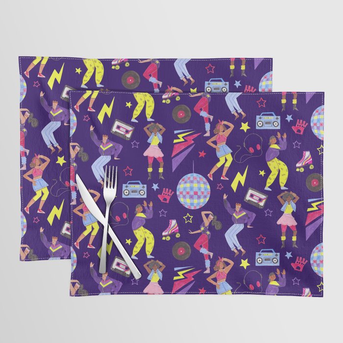Disco people pattern Placemat Gallery Image 1