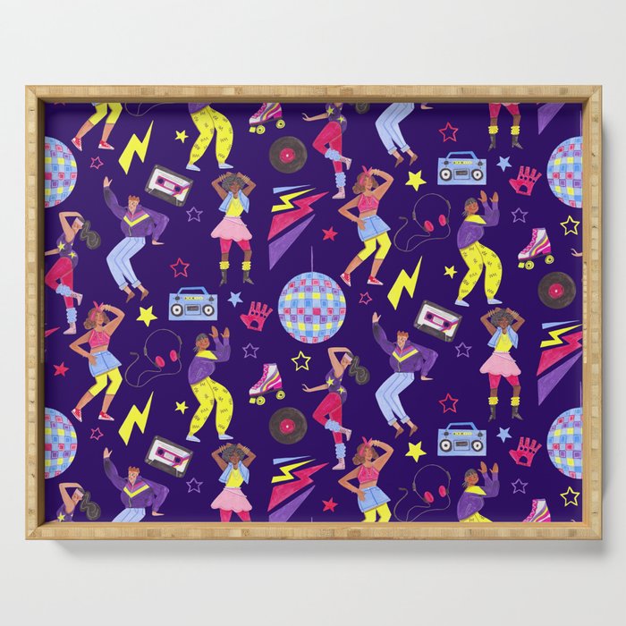 Disco people pattern Serving Tray Gallery Image 1