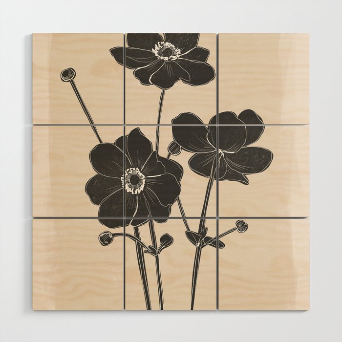 Flowers 3 Wood Wall Art Gallery Image 1