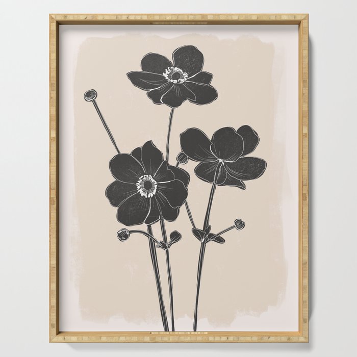 Flowers 3 Serving Tray Gallery Image 1
