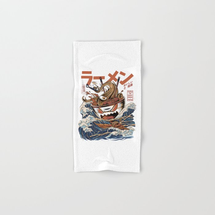 The black Great Ramen Bath Towel Gallery Image 1
