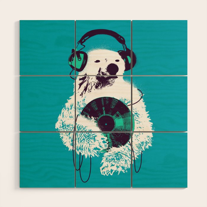 Record Bear Wood Wall Art Gallery Image 1
