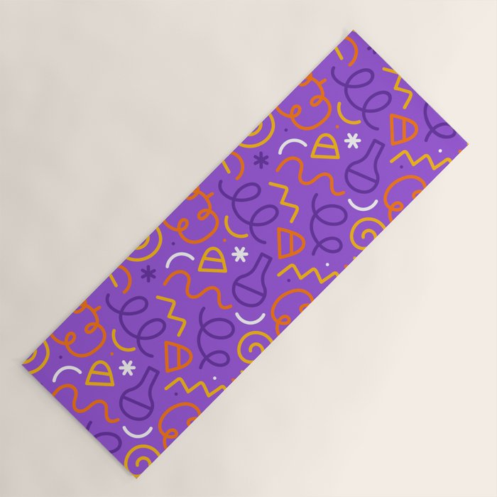Fun halloween cartoon doodle art pattern Yoga Mat Gallery Image 1