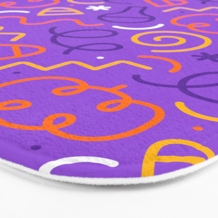 Fun halloween cartoon doodle art pattern Bath Mat Gallery Image 3