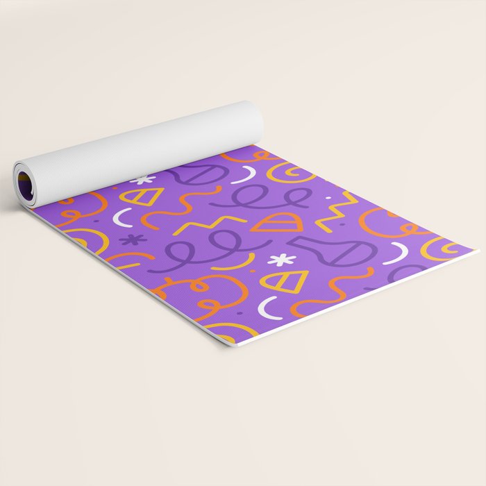 Fun halloween cartoon doodle art pattern Yoga Mat Gallery Image 2