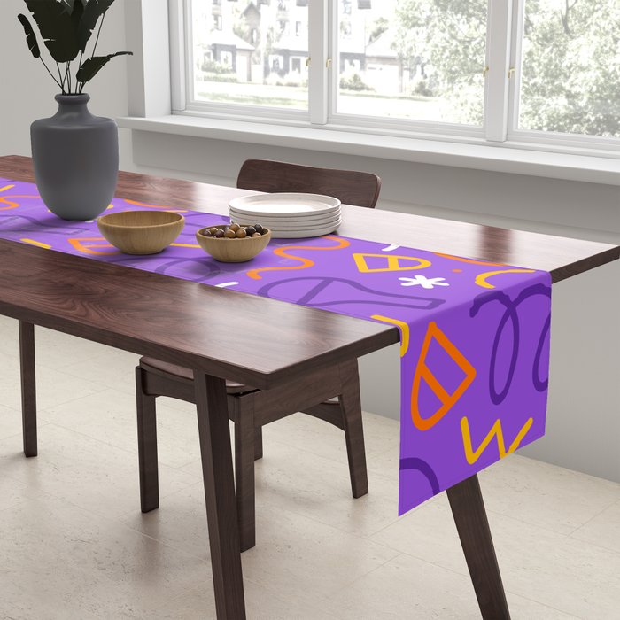 Fun halloween cartoon doodle art pattern Table Runner Gallery Image 2