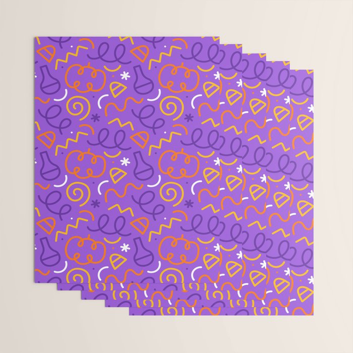 Fun halloween cartoon doodle art pattern Wrapping Paper Gallery Image 3