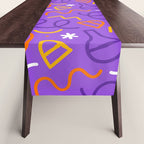 Fun halloween cartoon doodle art pattern Table Runner Gallery Image 1