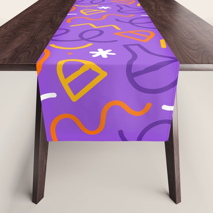 Fun halloween cartoon doodle art pattern Table Runner Gallery Image 1