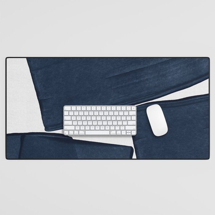 Minimalist Painting Blue III, Mid Century Modern Desk Mat Gallery Image 1