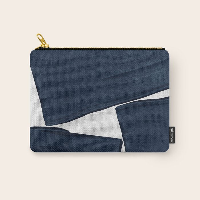 Minimalist Painting Blue III, Mid Century Modern Carry All Pouch Gallery Image 1