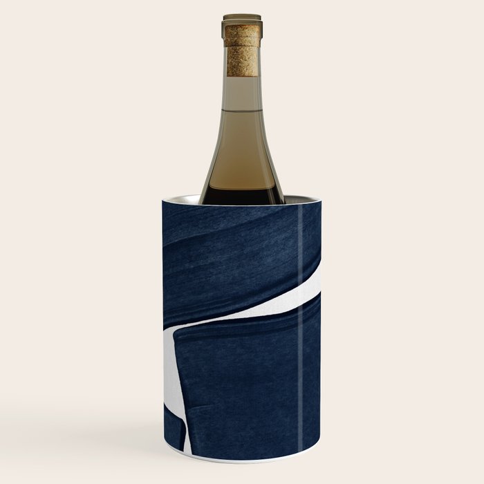 Minimalist Painting Blue III, Mid Century Modern Wine Chiller Gallery Image 3