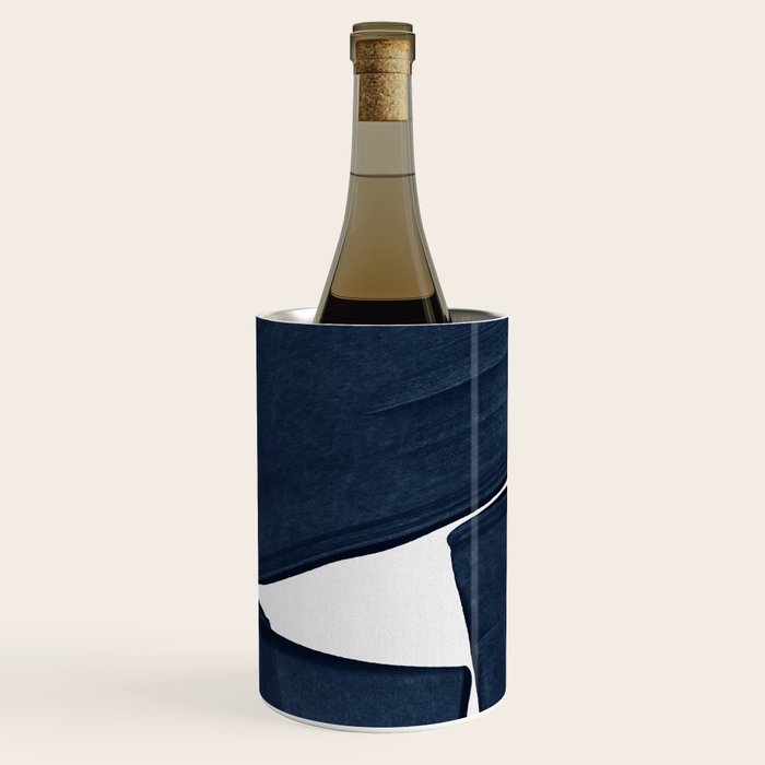 Minimalist Painting Blue III, Mid Century Modern Wine Chiller Gallery Image 1