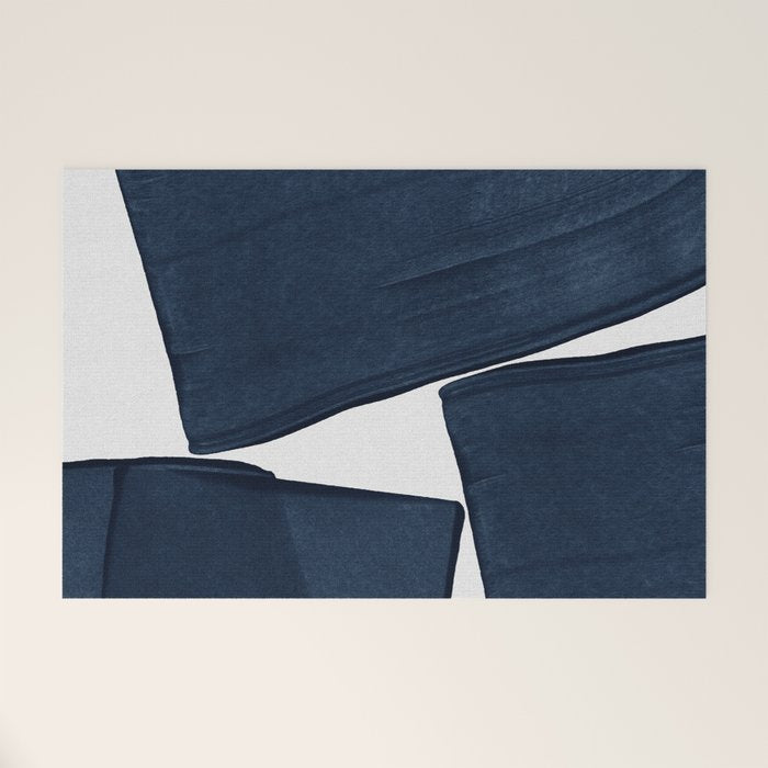 Minimalist Painting Blue III, Mid Century Modern Welcome Mat Gallery Image 1