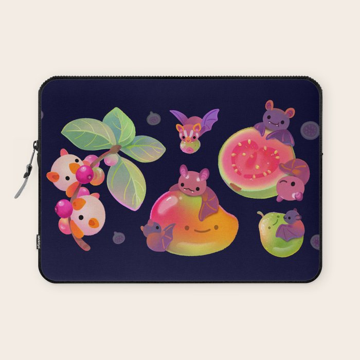 Fruit and bat - dark Laptop Sleeve Gallery Image 1