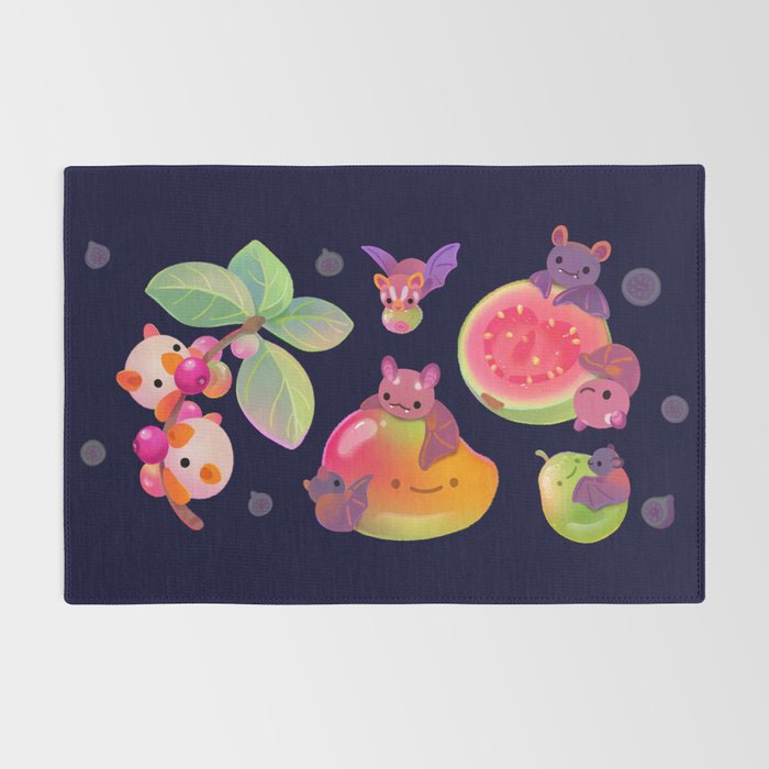 Fruit and bat - dark Rug Gallery Image 2